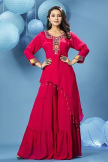 Picture of Stunning Pink Designer Gharara Suit for Party