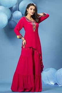 Picture of Stunning Pink Designer Gharara Suit for Party