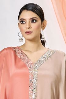 Picture of Dashing Peach Designer Palazzo Suit for Party and Festivals 
