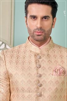 Picture of Marvelous Pink Designer Indo-Western Sherwani for Engagement and Wedding