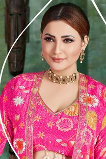Picture of Captivating Pink Designer Indo-Western Lehenga Choli with Jacket for Party and Festive wear