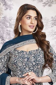 Picture of Ethnic Blue Designer Palazzo Suit for Party