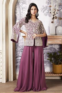 Picture of Surreal Lilac Designer Palazzo Suit for Party
