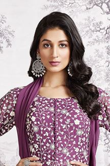 Picture of Vibrant Lilac Designer Palazzo Suit for Party