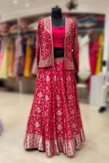 Picture of Amazing Purple Designer Indo-Western Lehenga Choli for Sangeet and Engagement