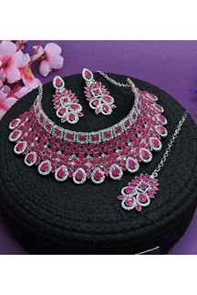 Picture of Smashing Ruby Designer Necklace Set for Party, Wedding and Sangeet