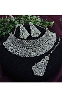 Picture of Mesmerizing White Designer Necklace Set for Party and Sangeet