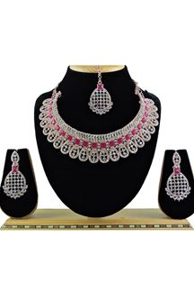 Picture of Delightful Ruby Designer Necklace Set for Party and Wedding 