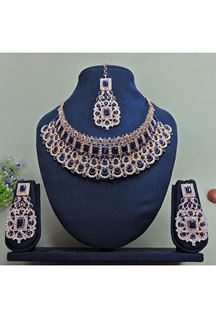 Picture of Outstanding Rose Montana Designer Necklace Set for Party