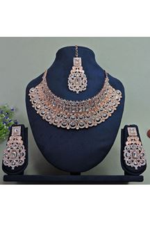 Picture of Ethnic Rose White Designer Necklace Set for Party and Engagement