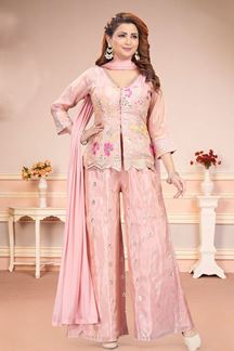 Picture of Creative Pink Designer Palazzo Suit for Party