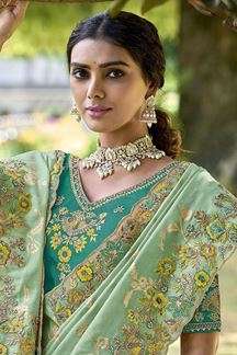 Picture of Flawless Pure Silk Designer Saree for Wedding, Engagement and Reception