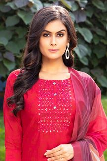 Picture of Delightful Art Silk Designer Salwar Suit for Festival and Sangeet