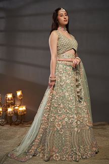 Picture of Smashing Sea Green Colored Designer Lehenga Choli