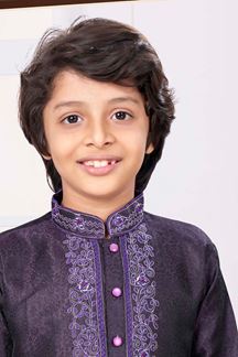 Picture of Spectacular Wine Colored Designer Kid’s Kurta Pajama Set for Festivals, Engagements, Reception, and Party