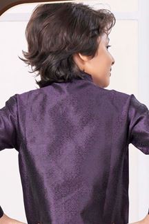 Picture of Artistic Wine Colored Designer Kid’s Kurta Pajama Set for Festivals, Engagements, Reception, and Party