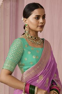 Picture of Ethnic Pink Designer Saree for Wedding, Engagement and Reception