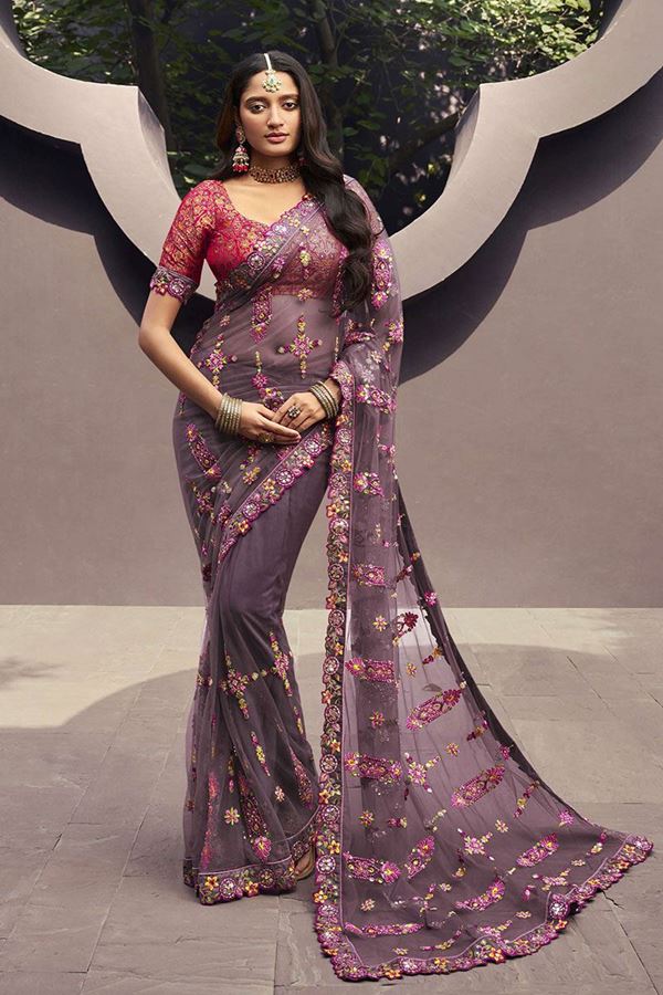 Picture of Enticing Net Designer Saree for Engagement, Party, and Reception