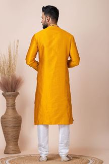 Picture of Awesome Yellow Designer Kurta Pyjama Set for Haldi and Festivals