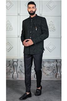 Picture of Enticing Green Designer Jodhpuri Suit for Engagement, Reception, and Party