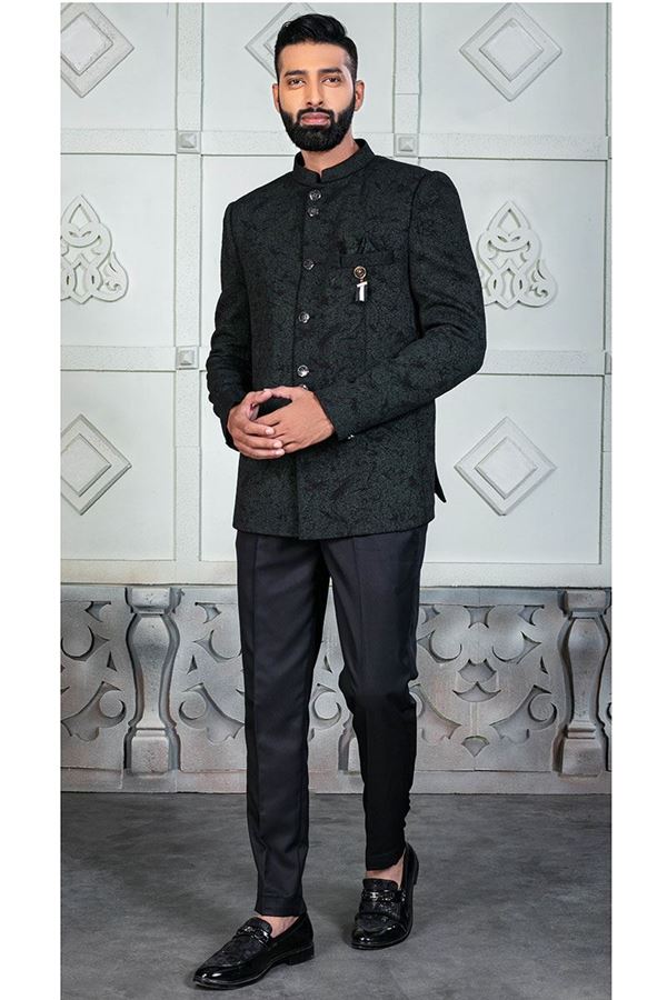 Picture of Enticing Green Designer Jodhpuri Suit for Engagement, Reception, and Party