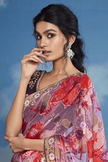 Picture of Vibrant Pure Brasso Silk Designer Saree for Party