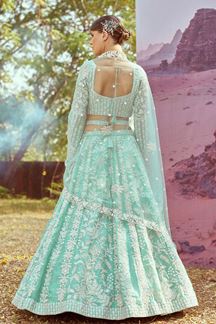 Picture of Dazzling Sea Green Designer Lehenga Choli for Engagement and Reception
