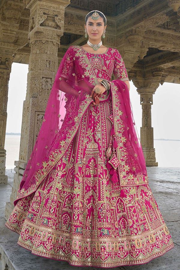 Picture of OutstandingRani Pink Designer Bridal Lehenga Choli for Wedding and Reception