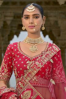 Picture of DivineRed Designer Bridal Lehenga Choli for Wedding and Reception