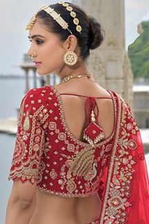 Picture of GorgeousRed Designer Bridal Lehenga Choli for Wedding and Reception