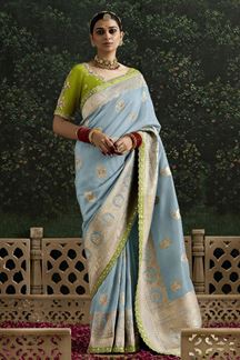 Picture of Glamorous Pure Viscose Silk Designer Saree for Engagement and Reception
