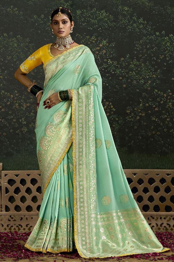 Picture of Artistic Pure Viscose Silk Designer Saree for Engagement and Reception