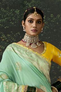 Picture of Artistic Pure Viscose Silk Designer Saree for Engagement and Reception