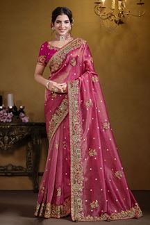 Picture of CharismaticZari Organza Silk Designer Saree for Engagement, Reception, and Party