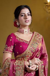 Picture of CharismaticZari Organza Silk Designer Saree for Engagement, Reception, and Party