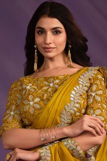 Picture of Classy Designer Ready to Wear Saree for Haldi and Mehendi