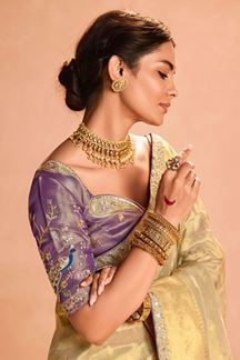 Picture of Smashing Tissue Silk Designer Saree for Festivals and Party