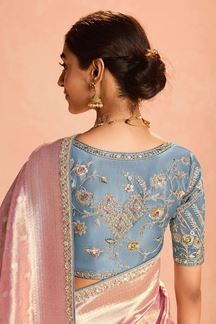 Picture of Creative Tissue Silk Designer Saree for Engagement, Sangeet, Reception, Festivals and Party