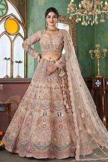 Picture of Spectacular Premium Net Designer Wedding Lehenga Choli for Engagement, Wedding, and Reception