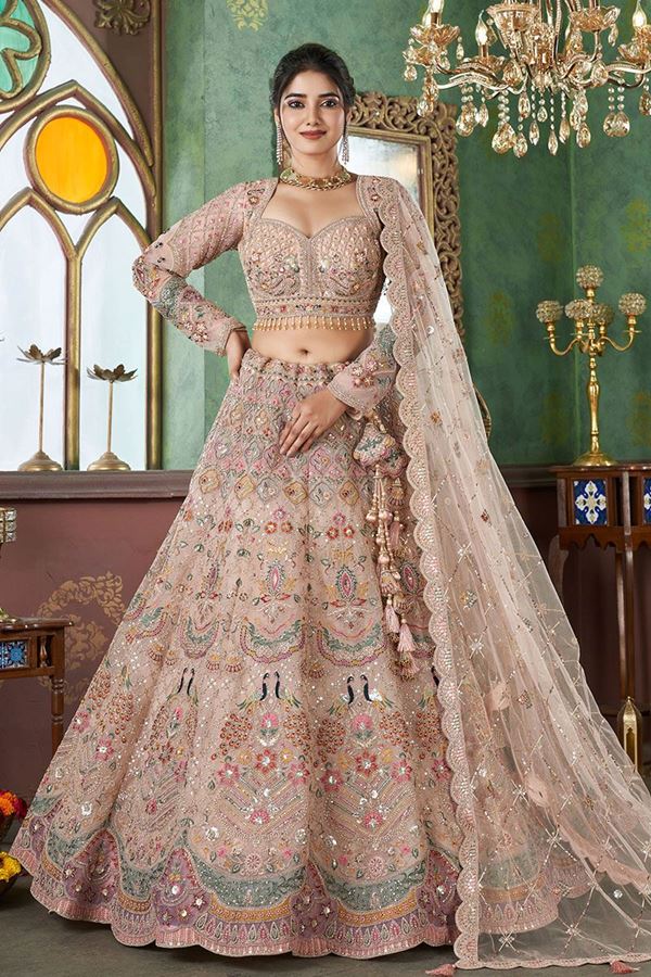 Picture of Spectacular Premium Net Designer Wedding Lehenga Choli for Engagement, Wedding, and Reception