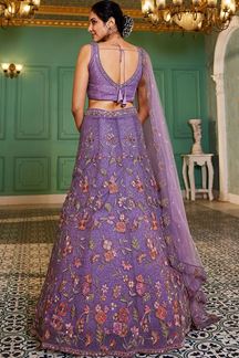 Picture of  Artistic Net Designer Indo-Western Lehenga Choli for Engagement and Reception