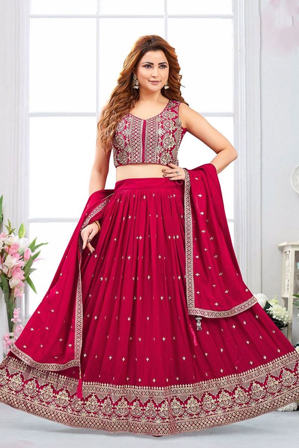 Picture of FlamboyantMagenta Designer Indo-Western Lehenga Choli for Wedding, Reception, Festivals, and Party