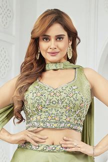 Picture of Lovely Green Designer Palazzo Suit for Engagement, Reception, Sangeet, and Party
