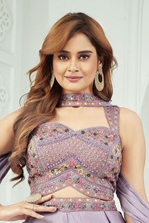 Picture of DelightfulLavender Designer Palazzo Suit for Engagement, Reception, Sangeet, and Party