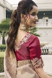 Picture of Artistic Pure Viscose Tissue Jacquard Designer Saree for Engagement, Party, and Reception