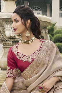 Picture of Artistic Pure Viscose Tissue Jacquard Designer Saree for Engagement, Party, and Reception