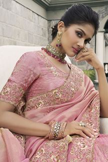 Picture of Heavenly Pure Viscose Tissue Jacquard Designer Saree for Engagement, Party, and Reception