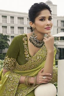 Picture of Glorious Pure Viscose Tissue Jacquard Designer Saree for Sangeet, Engagement, Party, and Reception