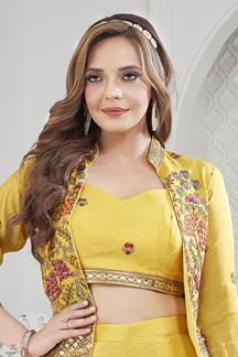 Picture of  Pretty Yellow Designer Palazzo Suit for Haldi, Party, and Festivals