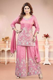 Picture of  Royal Pink Designer Palazzo Suit for Engagement, Sangeet, Party, and Festivals